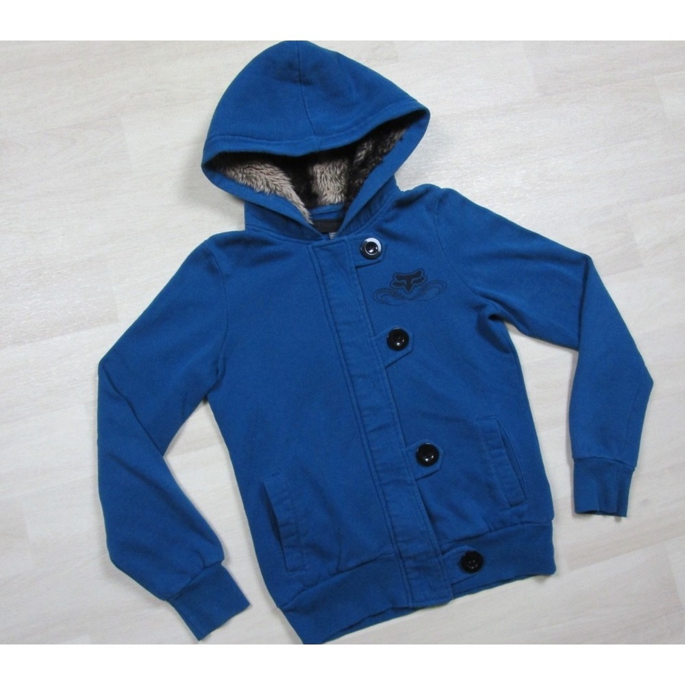 Vintage Y2K Fox Riders Fur Lined Hoodie Womens Size (M) Motocross Punk Skater - Picture 3 of 16